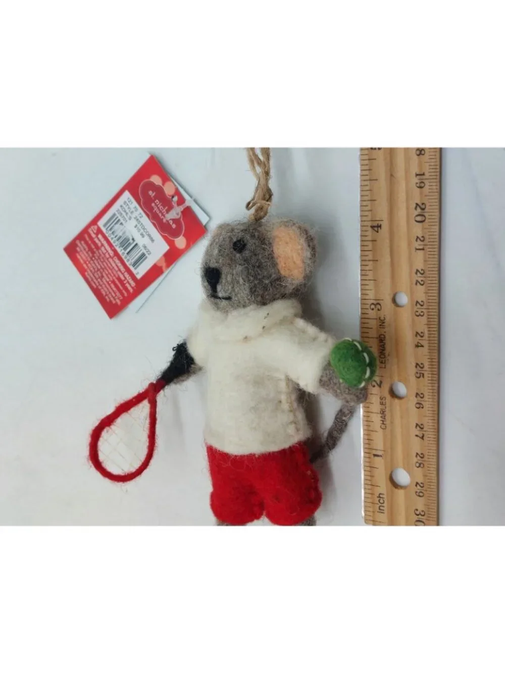 St Nicholas Square Tennis Player Mouse Christmas Ornament 4